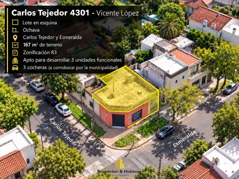 TERRENO EN ESQUINA DE 167 M² – IDEAL DESARROLLO INMOBILIARIO – FLORIDA OESTE