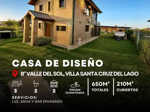 Casa De Diseño En Venta 3 Dormitorios Y Pileta Climatizada Valle Del Sol – Villa Santa Cruz Del Lago