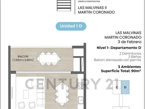 LAS MALVINAS 7200, Piso 1D
