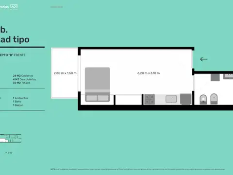Departamento en Venta en Monserrat, USD 65.000