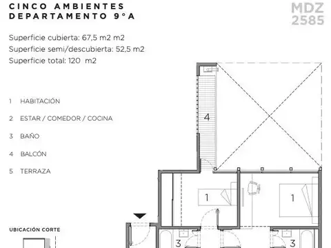 Departamento en Venta con 1 cocheras