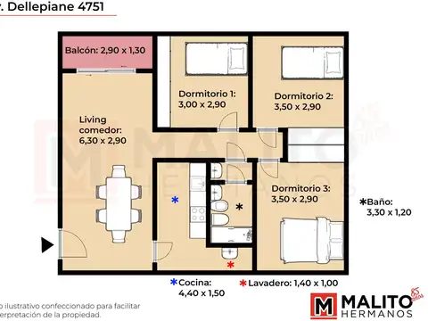 Departamento en Venta de 4 ambientes
