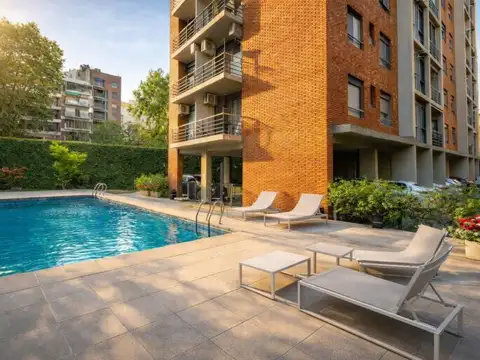 Departamento. 2 ambientes. Balcón. Cochera. Pileta. Luminoso. Palermo.