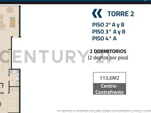 Departamento en Venta de 2 dormitorios