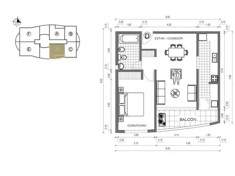 Departamento en Venta de 3 ambientes