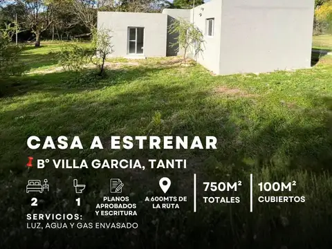 Venta Casa de 2 Dormitorios A Estrenar En Barrio Villa García - Tanti