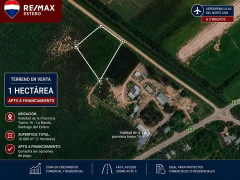 TERRENO 1,33 HECTAREAS, OPORTUNIDAD ÚNICA! LB
