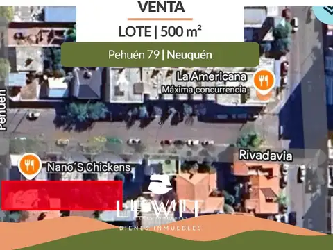 VENTA LOTE APTO DESARROLLO 500 m² EN PEHUEN 79 NEUQUEN