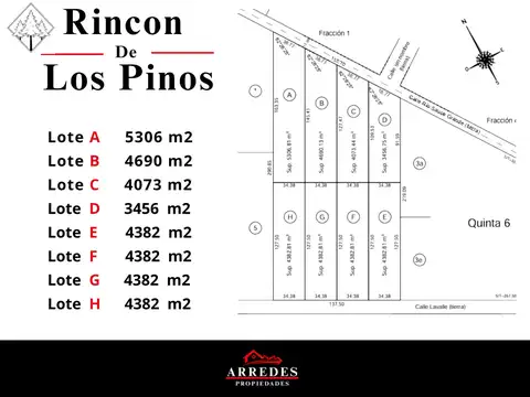 Pre- Venta • Lotes de 4382m2 • Financiación • Los Pinos • Exaltación de la Cruz 100
