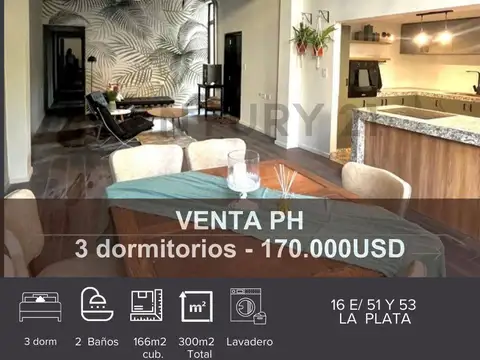 Venta PH en La Plata 3 dormitorios reciclado