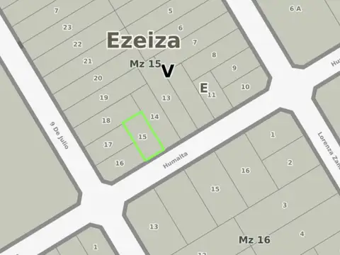 LOTE EN VENTA EN EZEIZA CANNING