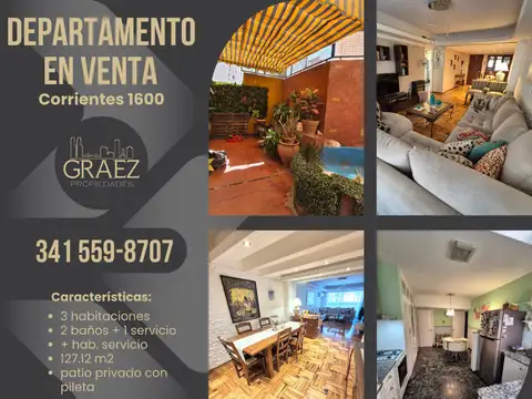 Departamento 3 dormitorios, Corrientes 1600