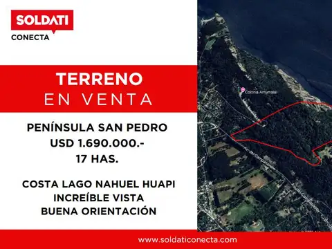 Fraccion de Terreno  en Venta - Bosque y Costa de Lago - Bariloche