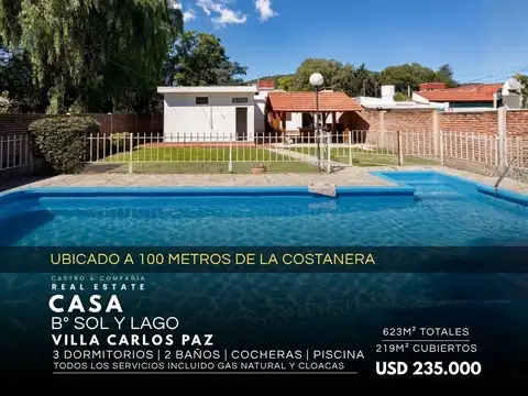 Exclusiva Casa En Venta 3 Dormitorios Con Pileta en Barrio Sol Y Lago - Villa Carlos Paz