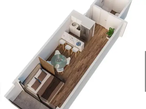 Departamento Monoambiente con 1 baño