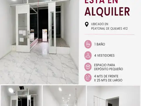 Excelente Local comercial sobre peatonal Rivadia