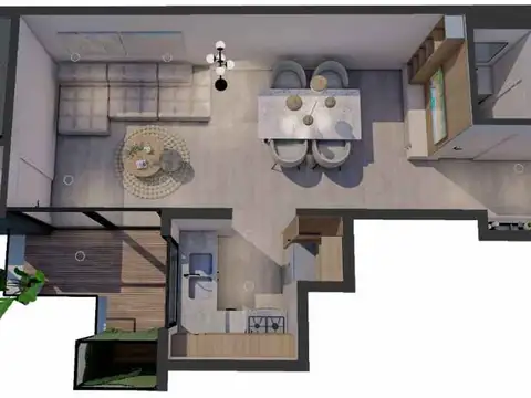 Departamento 2 ambientes con 1 baño