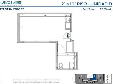 Departamento en el emprendimiento Fragata Sarmiento 62