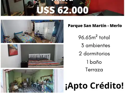 Casa Venta Merlo 3 amb c/Local Apto Crédito