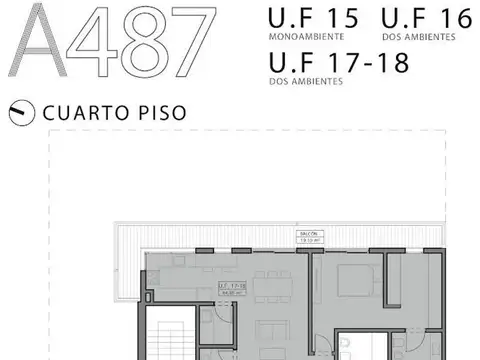 Departamento 2 ambientes con 1 baño