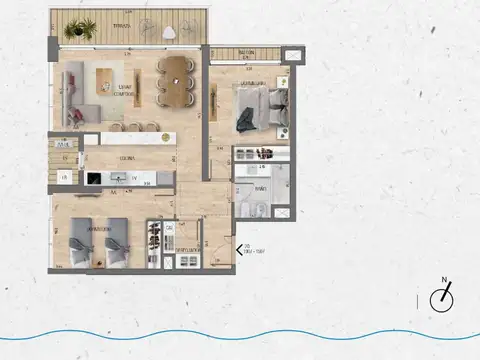 VENTA Apartamento 2 dormitorios Lago Calcagno