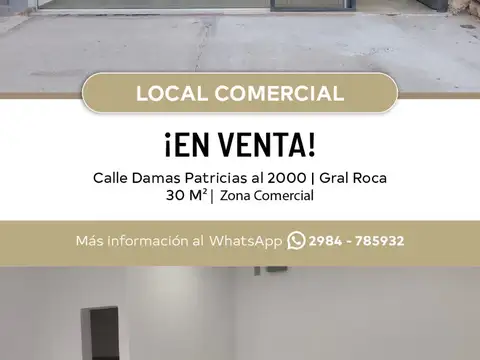 Local Comercial Calle Damas Patricias 2000 General Roca