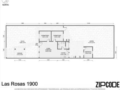 Casa 3 ambientes con 1 baño
