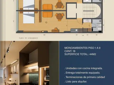 Venta depto monoambiente a estrenar zona Tribunales