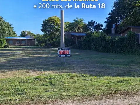 Vendo terreno loteo los Molino Sauce Montrul a 200 mt. ruta 18