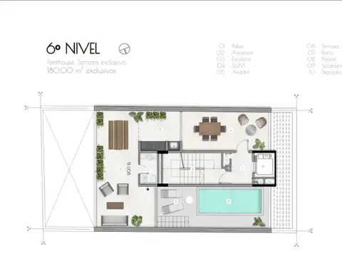 VENTA PENTHOUSE EXCLUSIVO. 2 DORM. Y PILETA EXCL.