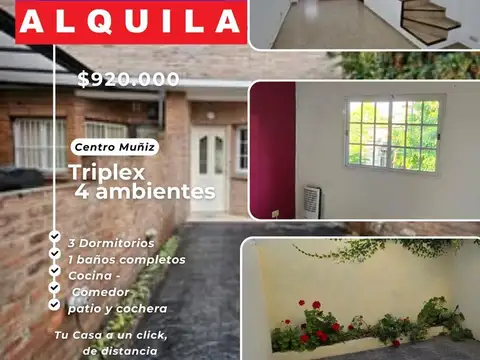 Hermoso dúplex de 4 ambientes en el centro de muñiz