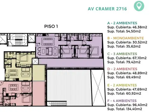 Venta departamento 2 ambientes en Belgrano