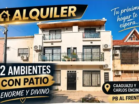 ALQUILER 2 AMBIENTES CON PATIO