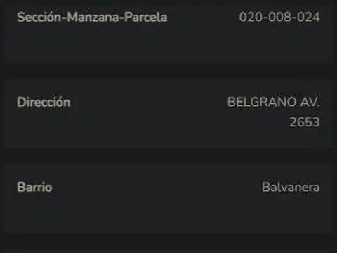 Terreno en Venta 57  mts Fondo