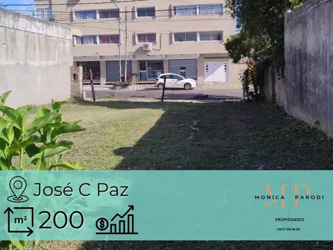 Lote en venta en zona comercial de José C. Paz