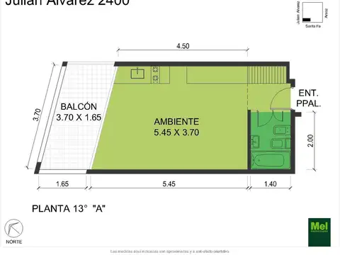 Julian Álvarez 2400, Piso 12