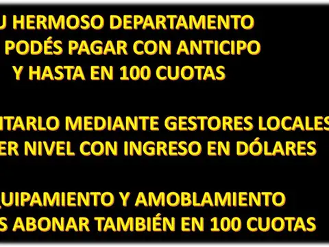 Departamento 2 ambientes con 1 baño
