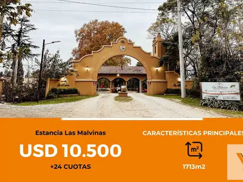 Terreno en venta - 1.713mts2 - Estancia Las Malvinas, Coronel Brandsen [FINANCIADO]