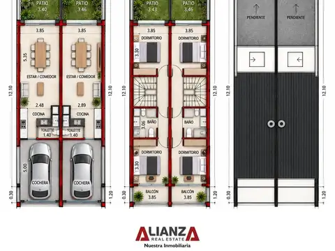 Casa 3 ambientes con 1 baño