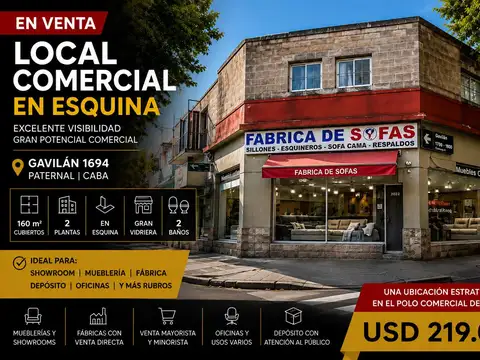 EN VENTA LOCAL CON VIVIENDA Y DEPOSITO