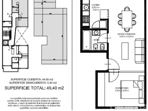 Departamento en Venta de 1 dormitorio