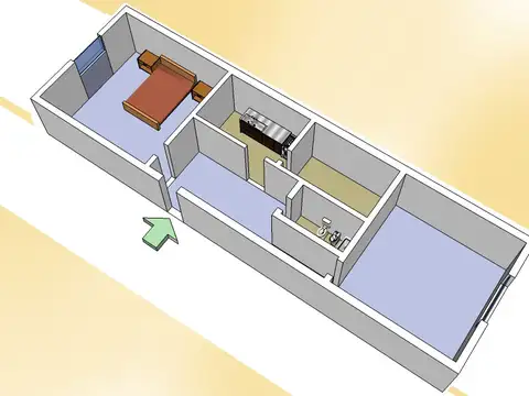 Departamento en Alquiler, Caballito, 2 Amb Patio, en Planta Baja, Bajas Expensas