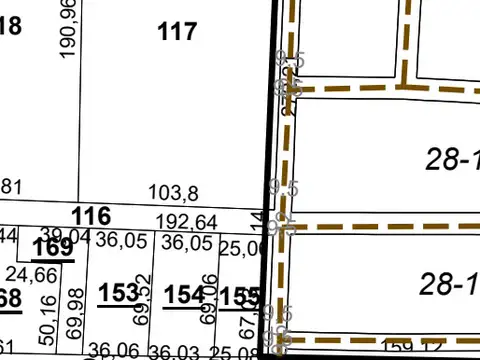 Terreno en Venta 190  mts Fondo