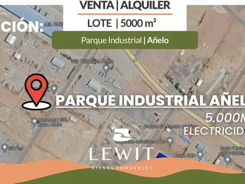 Venta | Alquiler | lote de 5000m² | Parque Industrial | Zona Vaca Muerta | Añelo | Neuquén