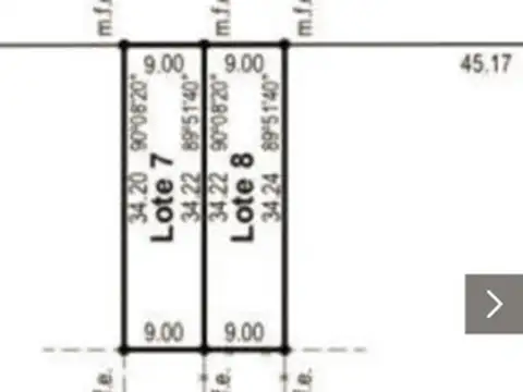 Terreno en Venta 34,22  mts Fondo