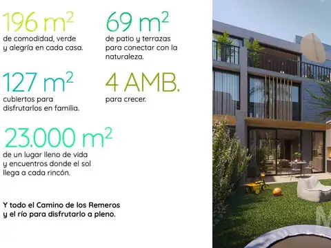 Casa Tríplex en  SUNNY - Camino de los Remeros Tigre - Jardín Parrilla - Lote 64 Frente a PILETA