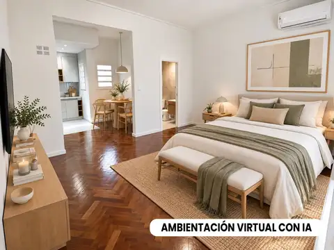 MONOAMBIENTE DIVISIBLE RECICLADO A NUEVO CON ESPACIO HOME OFFICE