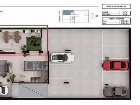 Departamento Monoambiente con 1 baño