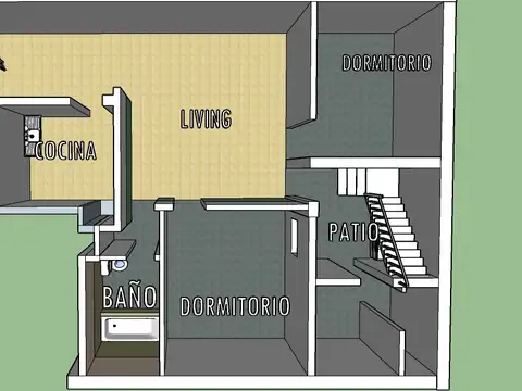 Depto Tipo Casa en Alquiler de 2 dormitorios