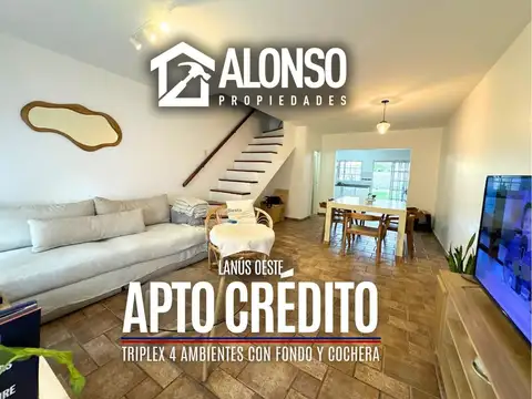 VENTA - Triplex 4 Ambientes con Cochera, Fondo y Pileta